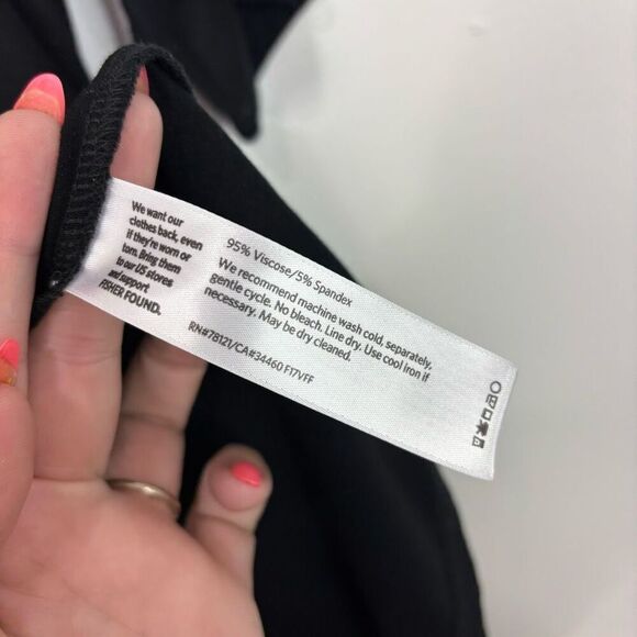 EILEEN FISHER Black Jersey Shift Dress Viscose Spandex Asymmetrical hem Size lar - Picture 3 of 4